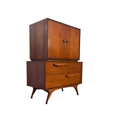 Vladimir Kagan style Sculpted Mid Century Modern Gentlemen’s Armoir... — front view