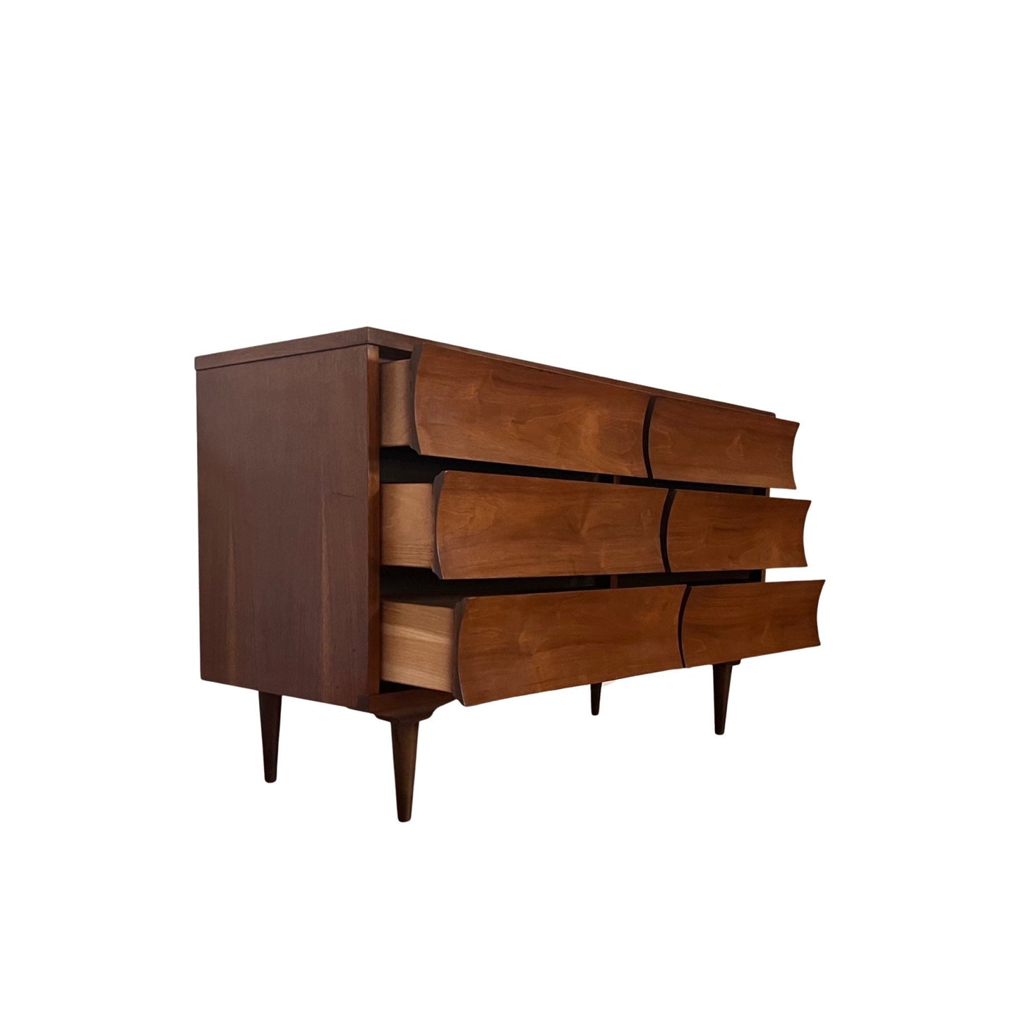 Johnson Carper “Brentwood” Mid Century Modern 6 Drawer Lowboy Dresser c. 1960s