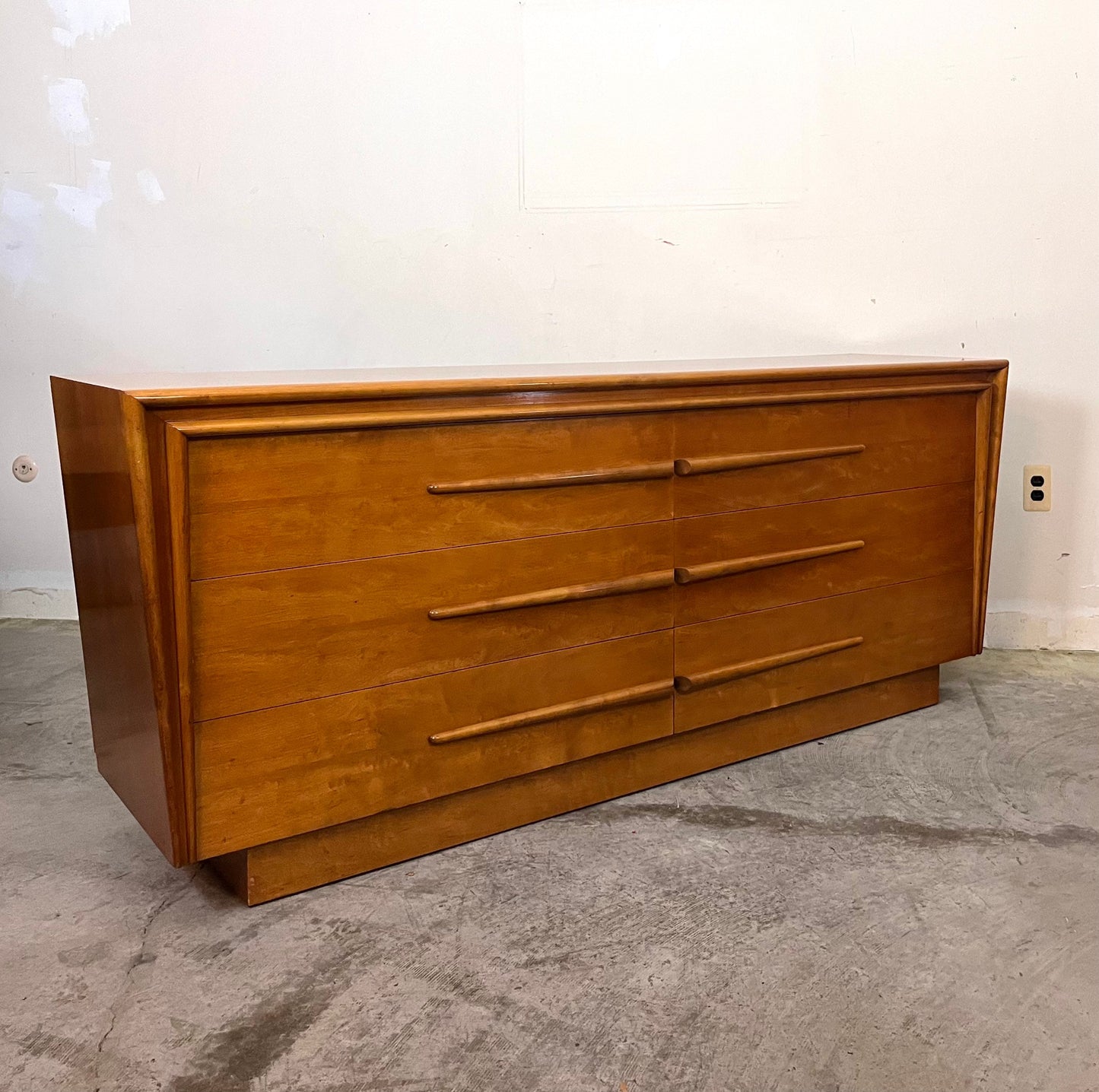 Iconic Edmond J. Spence Mid Century Modern 6 Drawer Lowboy Dresser