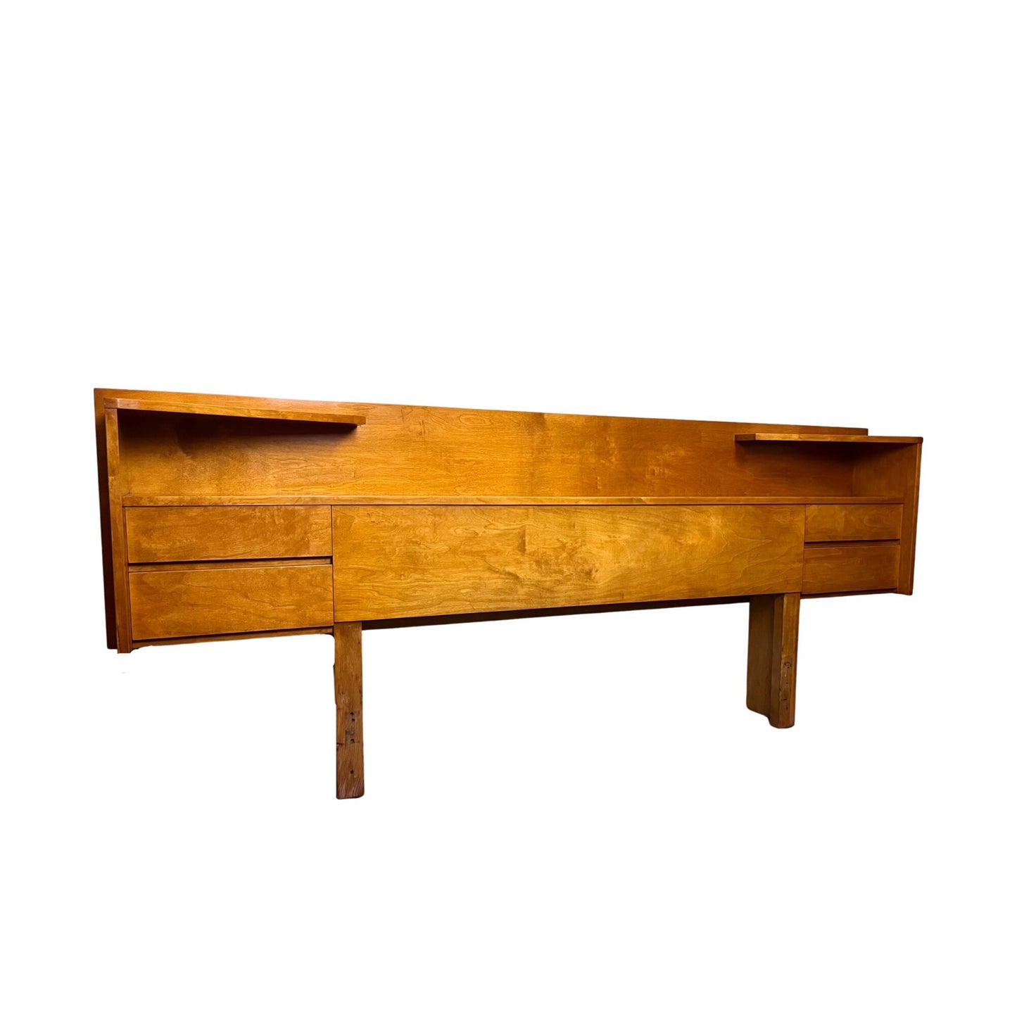 Iconic Edmond J. Spence Mid Century Modern 4 Drawer Full Size Headboard Made in Sweden c. 1950s