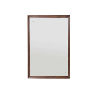 Broyhill Saga Mid Century Modern Mirror Etched Starburst Design c. ... — walnut construction, front view