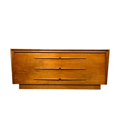 Iconic Edmond J. Spence Mid Century Modern 6 Drawer Lowboy Dresser — front view