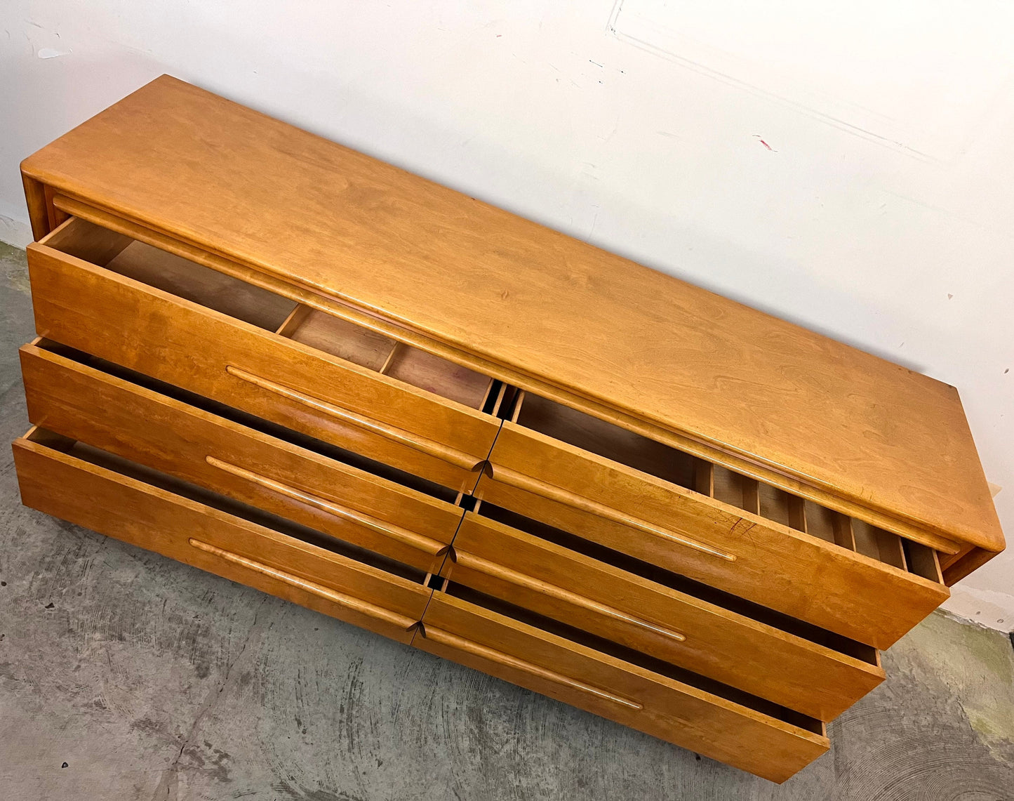 Iconic Edmond J. Spence Mid Century Modern 6 Drawer Lowboy Dresser