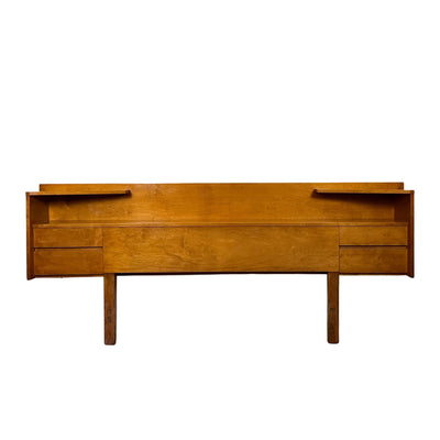 Iconic Edmond J. Spence Mid Century Modern 4 Drawer Full Size Headb... — front view