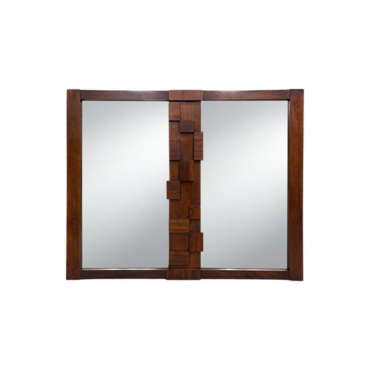 Lane “Staccato” Mid Century Modern Vintage Brutalist Double Mirror