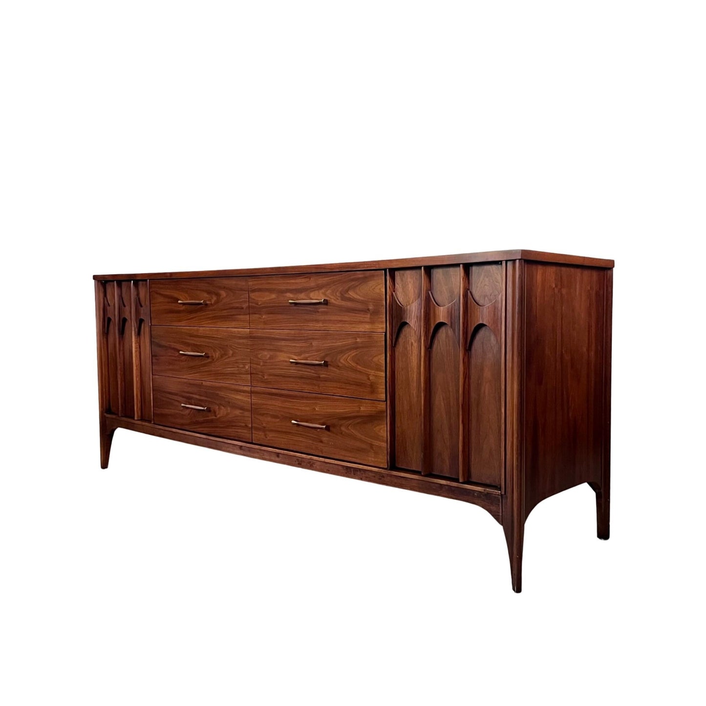 Kent Coffey “Perspecta” Mid-Century Modern Walnut Quad 12 Drawer Dresser c. 1960s