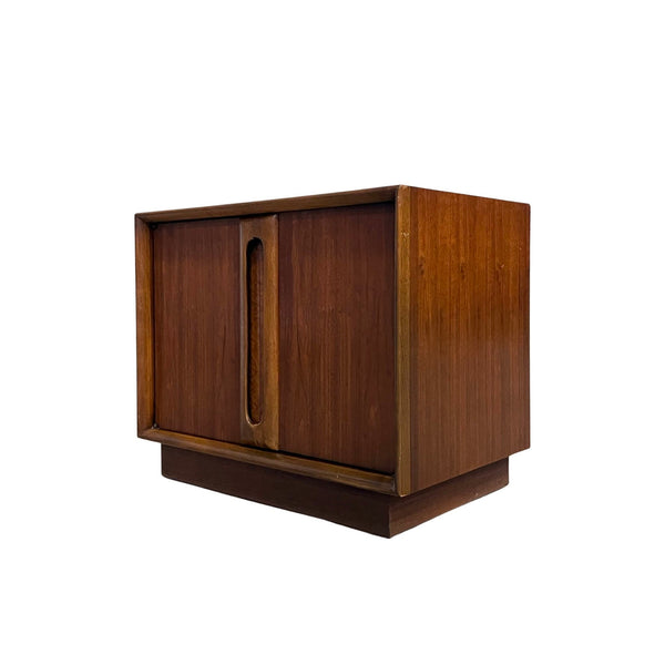 Lane “Summit Collection” Mid Century Modern Walnut and Burlwood Nig... — walnut construction, front view