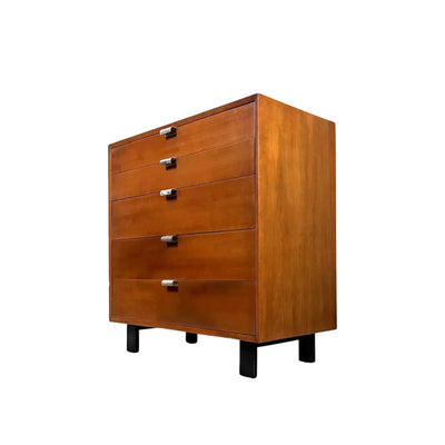 George Nelson for Herman Miller 5 Drawer Mid Century Modern Dresser... — walnut construction, front view