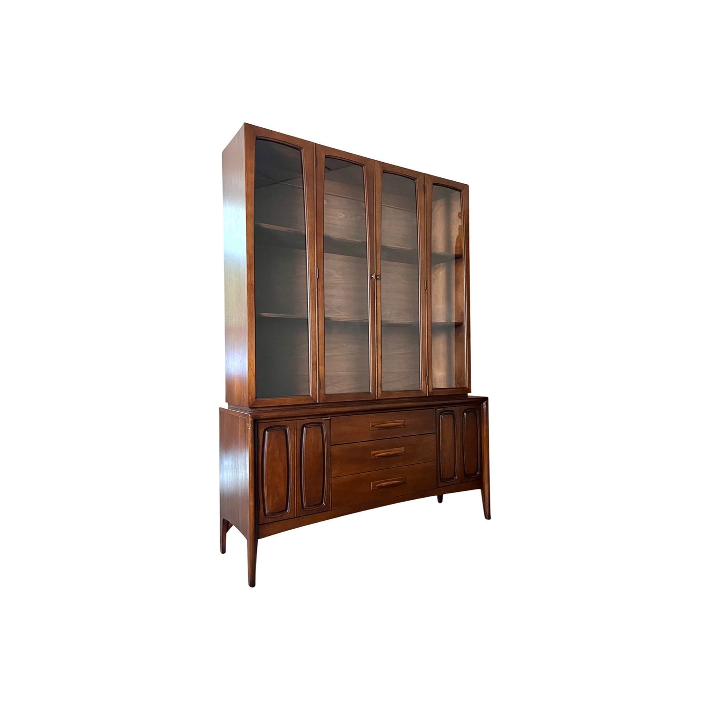 Broyhill Emphasis Mid Century Modern China Cabinet Display Case with Credenza c. 1960s