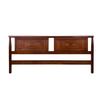 John Stuart for Mount Airy Janus Collection Mid Century Modern King... — walnut construction, front view