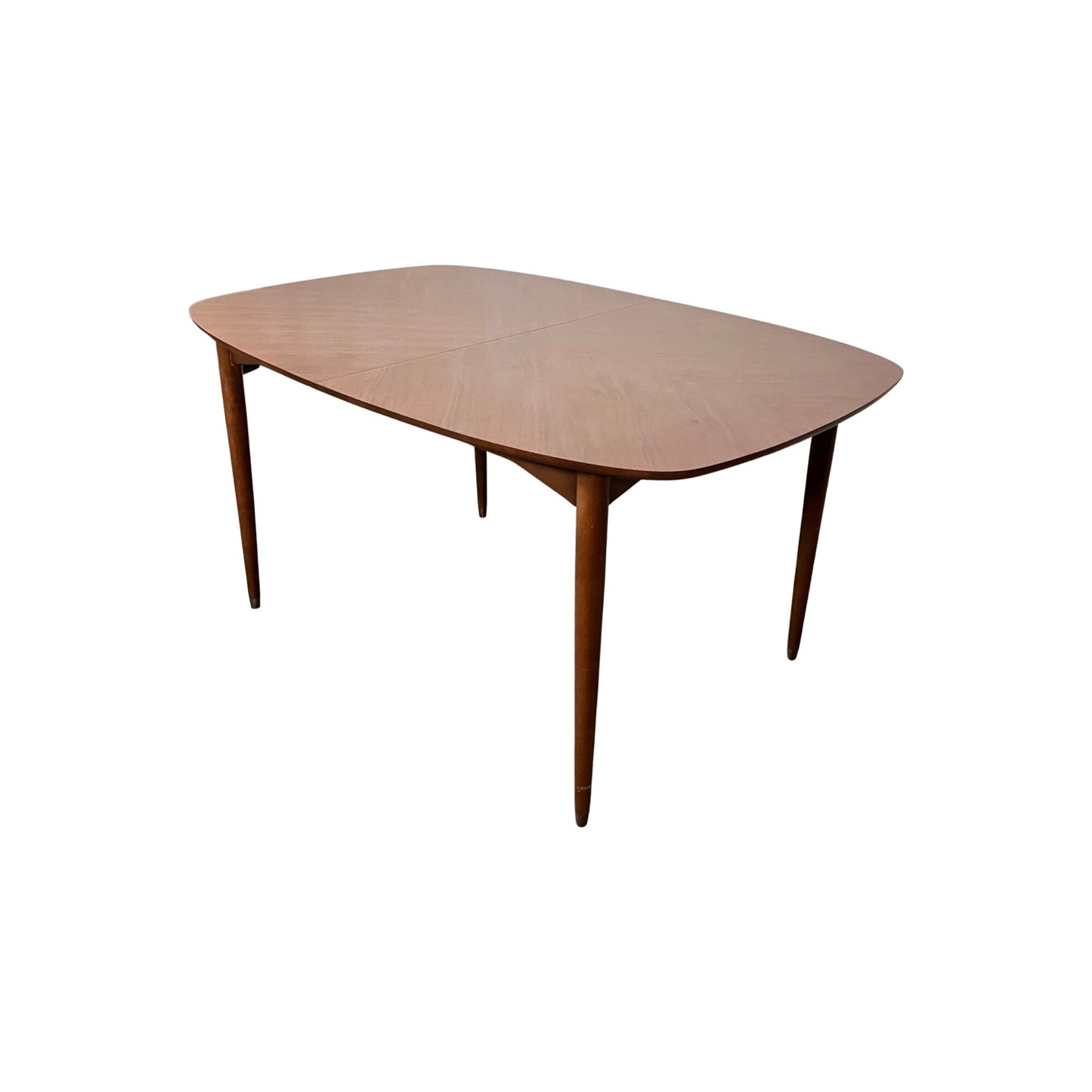 Drexel Furniture Mid Century Walnut Dining Table Triangular Pattern c. 1960s