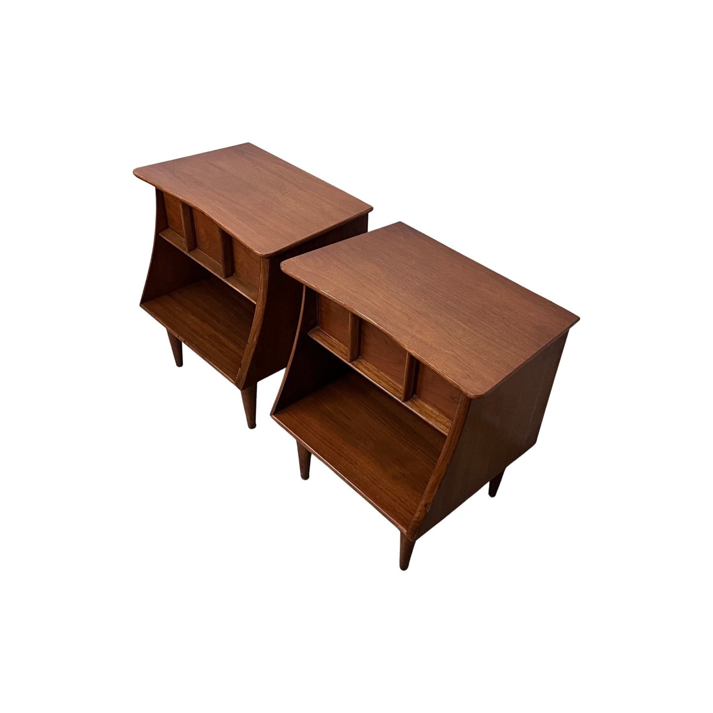 Kent Coffey The Eloquence Mid Century Modern Vintage Pair of Nightstands c. 1960s