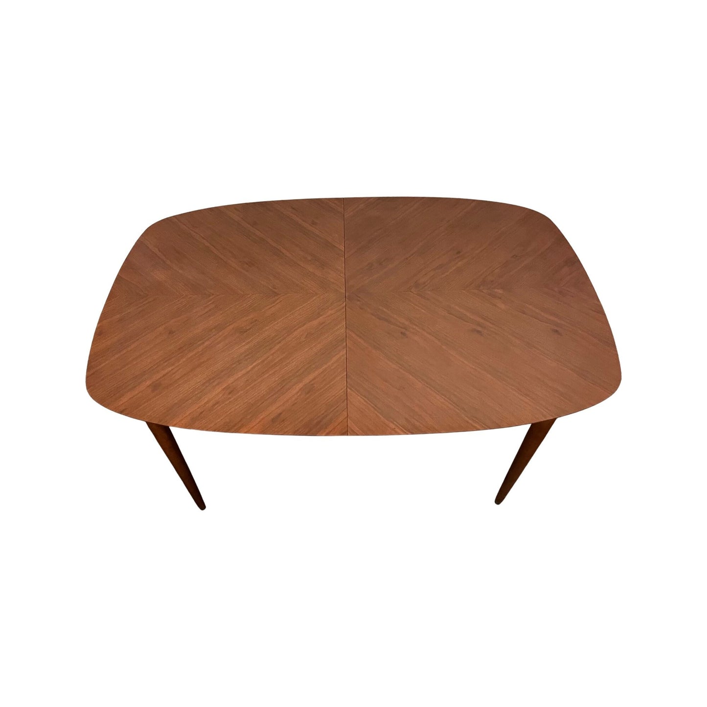 Drexel Furniture Mid Century Walnut Dining Table Triangular Pattern c. 1960s