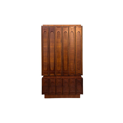 Tobago Furniture Brutalist Mid Century Modern Armoire Chifferobe — front view