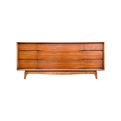 Kent Coffey Forum Vintage Mid Century Modern Lowboy Dresser 1960s hi — walnut construction, front view