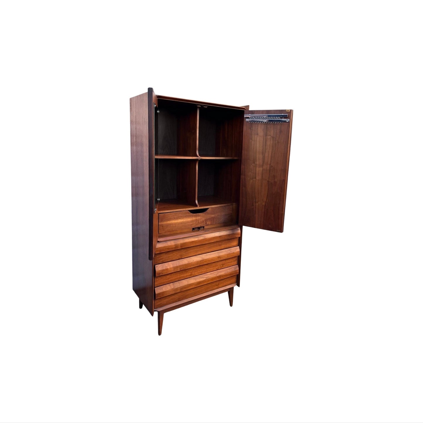 Lane “First Edition” Tall Mid Century Modern Gentlemen’s Armoire Dresser c. 1960s