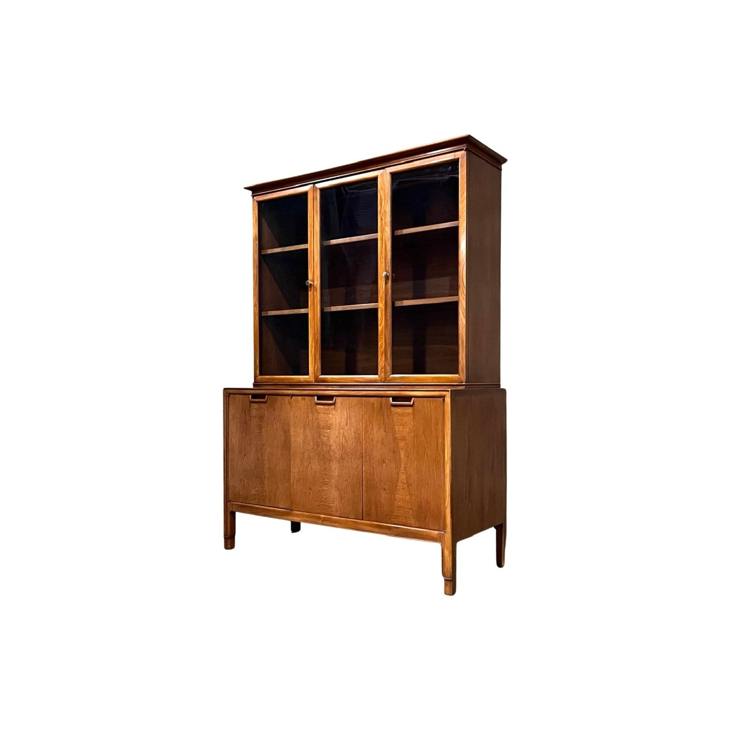 Exquisite vintage buffet and hutch showcasing hardwood construction and Parquetry pattern