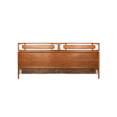 Vintage Mid Century Modern Walnut King Size Headboard c. 1960s — walnut construction, front view
