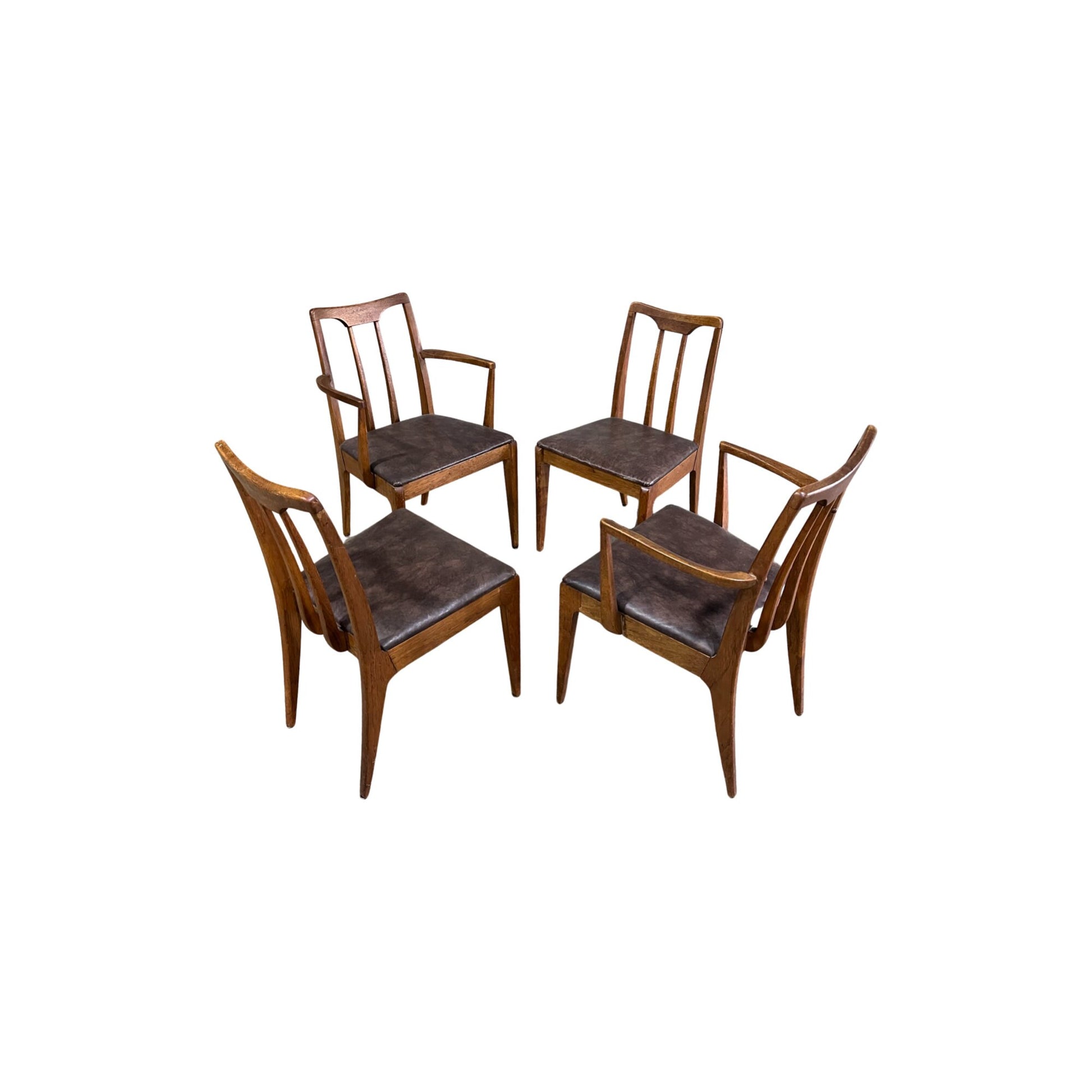 Vintage Drexel Projection Walnut Dining Chairs - Remarkable Wood Grain