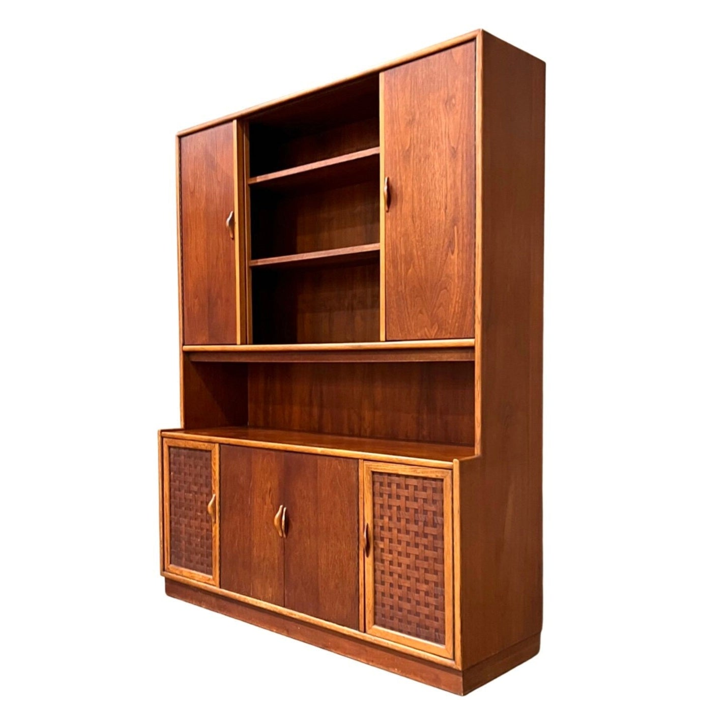 Vintage Walnut Mid Century Modern China Cabinet - Timeless Elegance