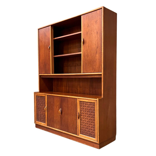 Vintage Walnut Mid Century Modern China Cabinet - Timeless Elegance