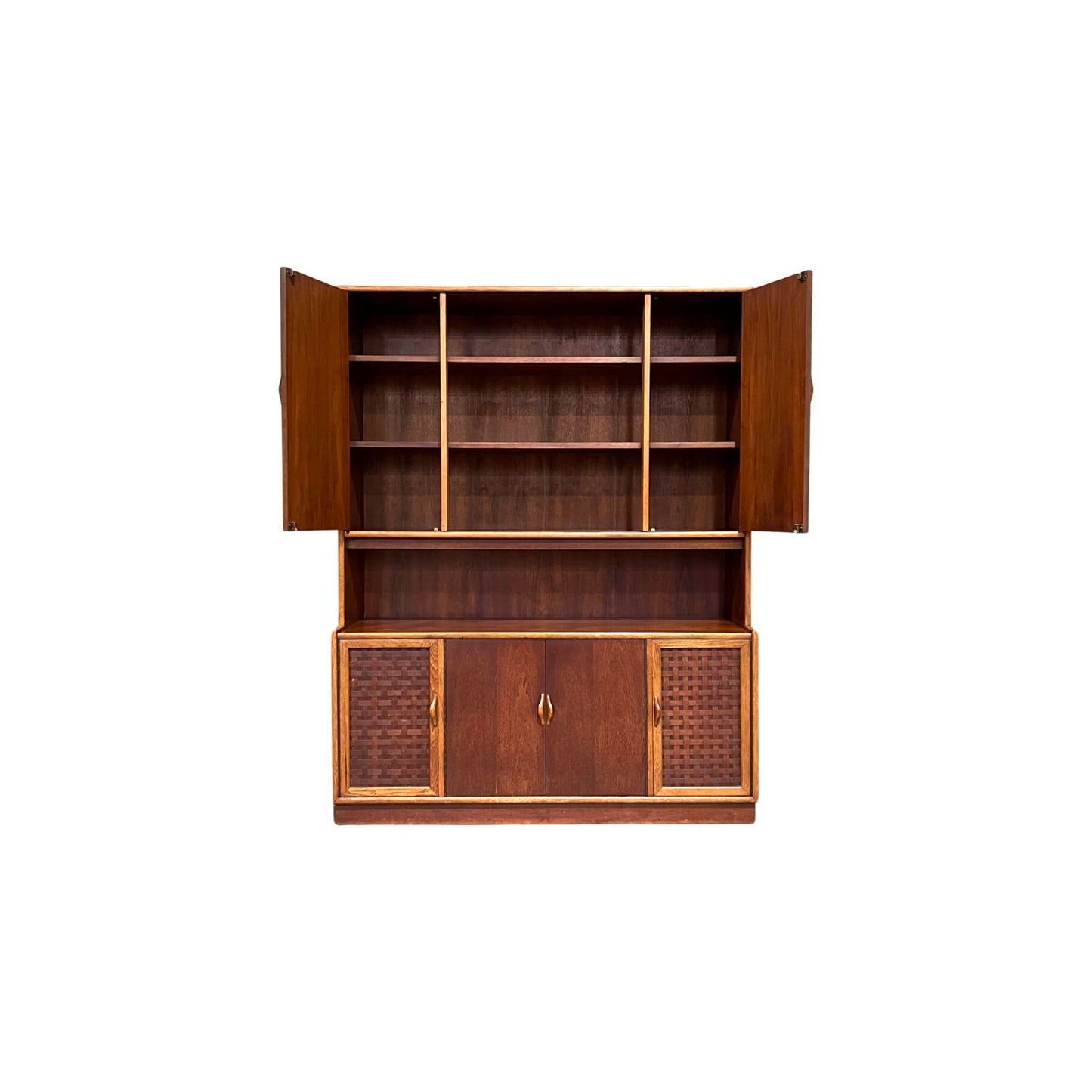 Mid-Century Modern Walnut China Cabinet - Upper Section Storage