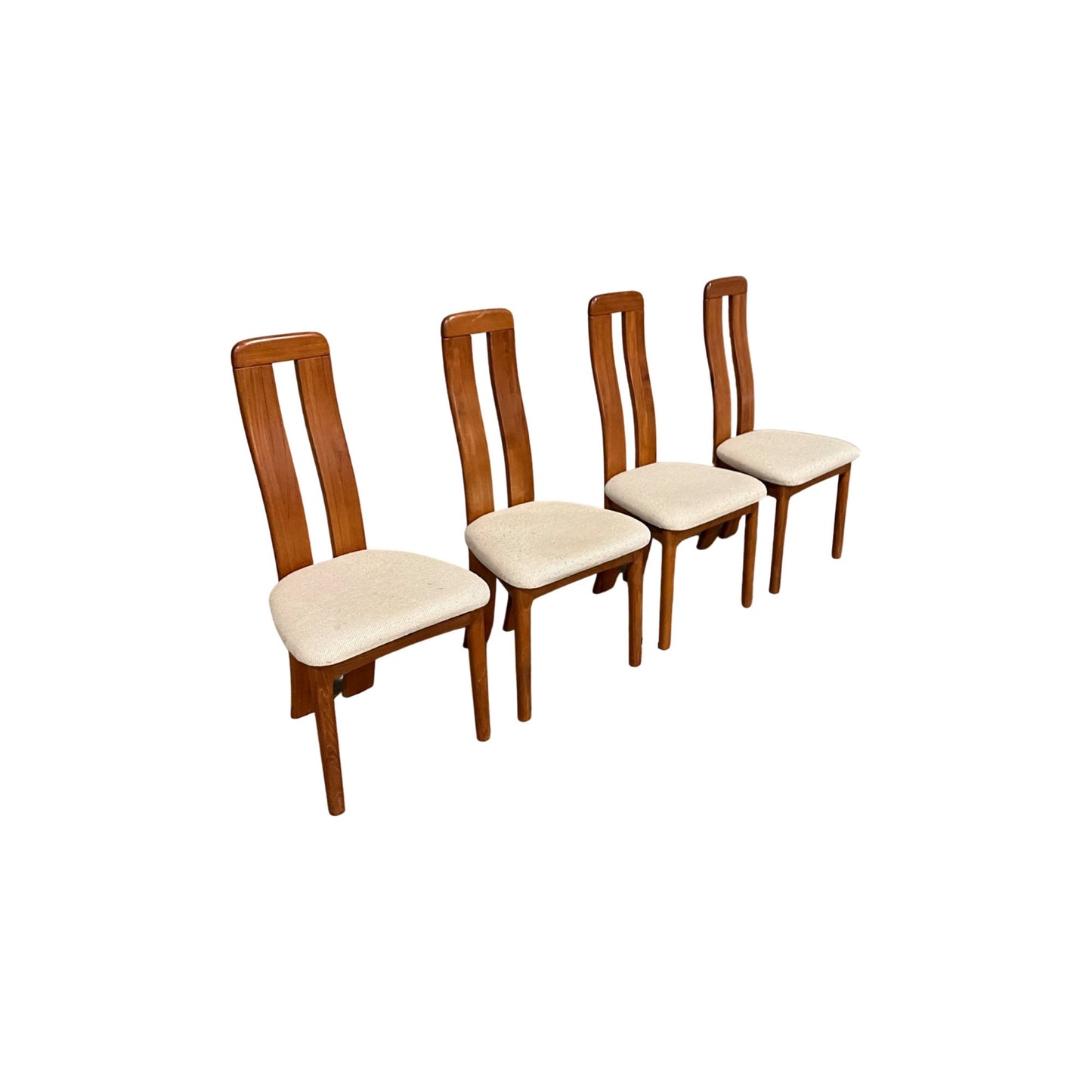 Benny Linden Danish Mid Century Modern Set of 4 Highback Dining Chairs