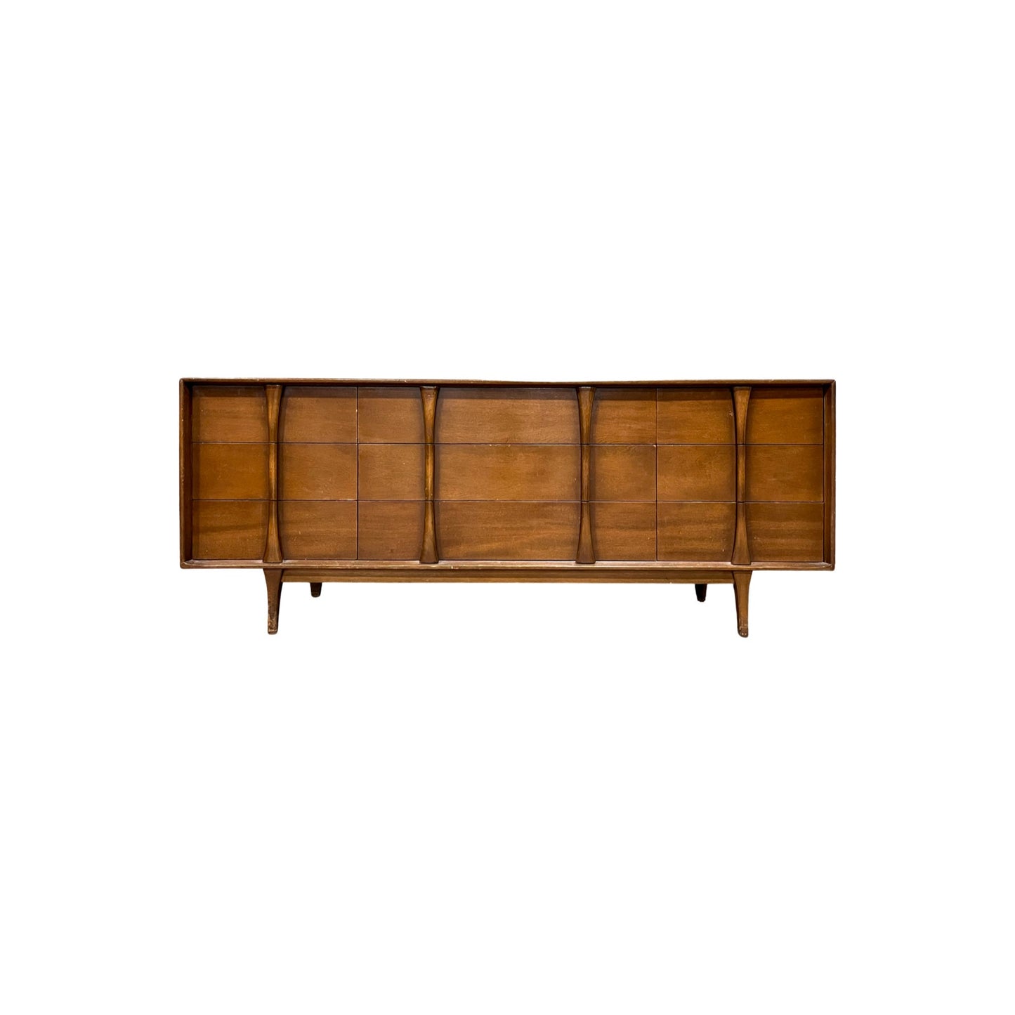 Vintage 1960s Walnut Dresser - Front View