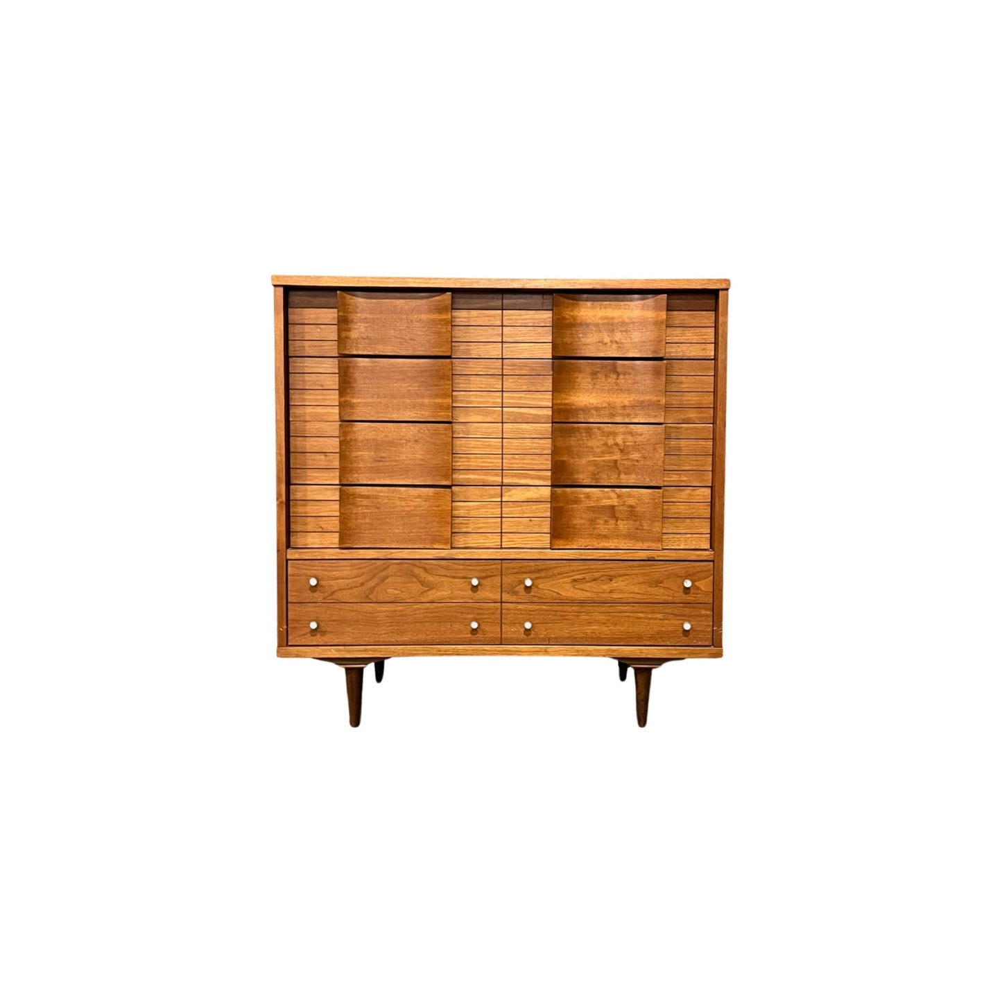 Johnson Carper Mid Century Modern Vintage Highboy Dresser c. 1960s