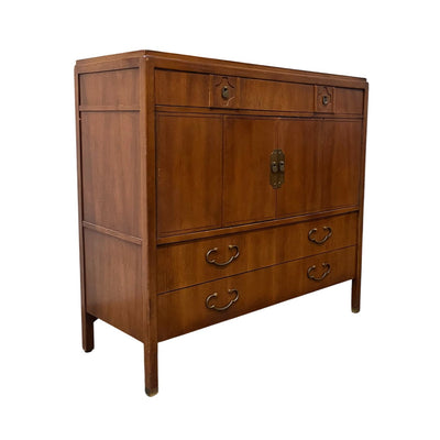 American of Martinsville Vintage Mid Century Modern Unique Highboy ... — walnut construction, front view