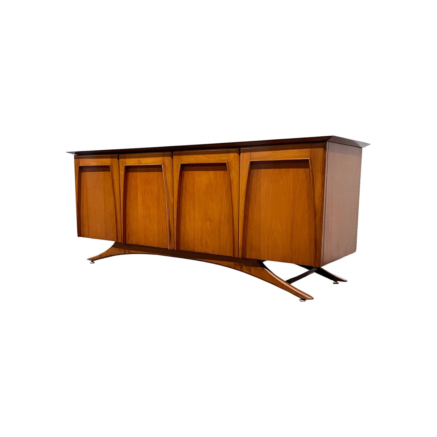 Sculpted Kagan-like Legs for Elegance - Vintage Mid Century Modern Lowboy Dresser from the 1960s