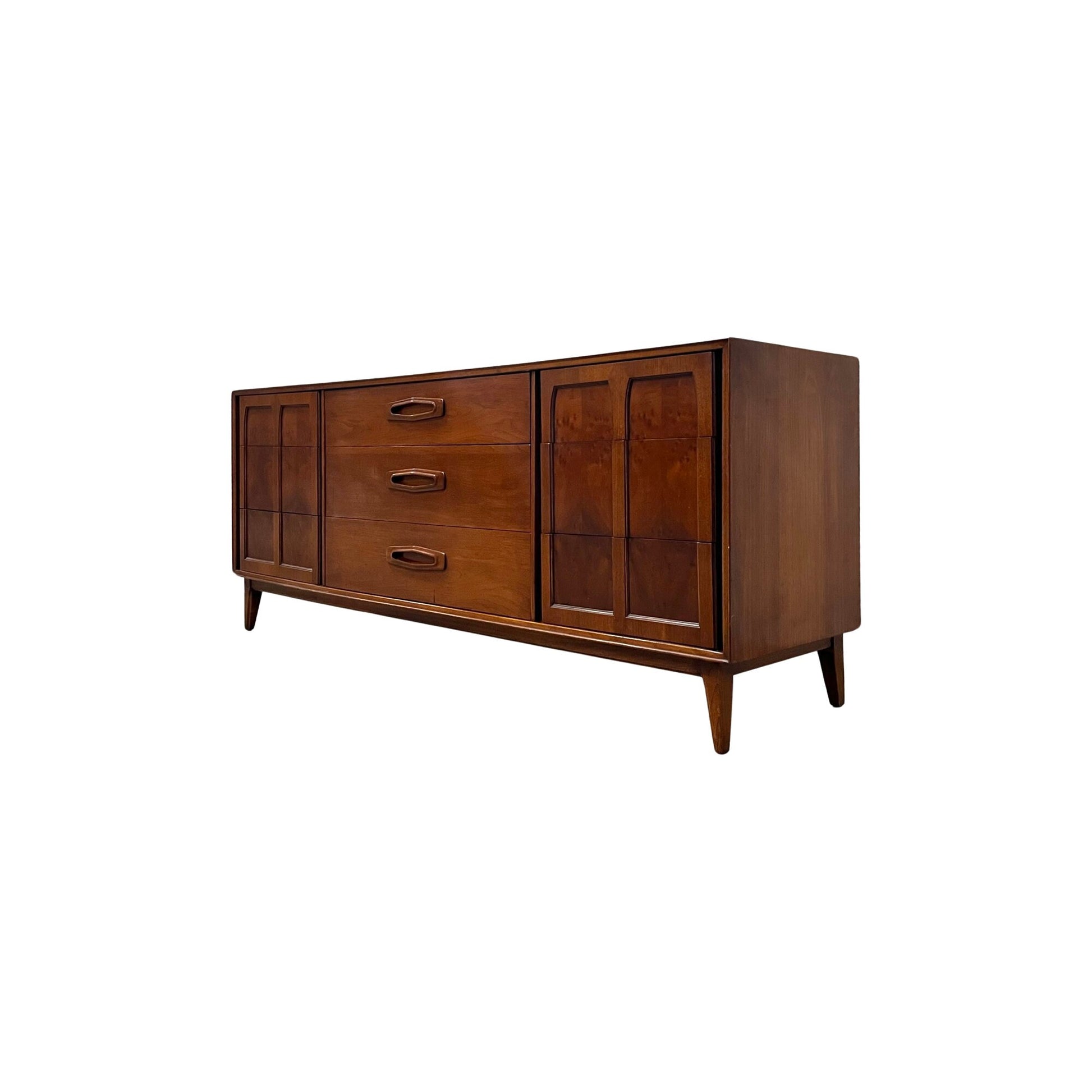 Red Lion Vintage Mid Century Modern Walnut & Burl Lowboy Dresser c.... MOD CITY MADNESS Red Lion Vintage Mid Century Modern Walnut & Burl Lowboy Dresser c.... MOD CITY MADNESS