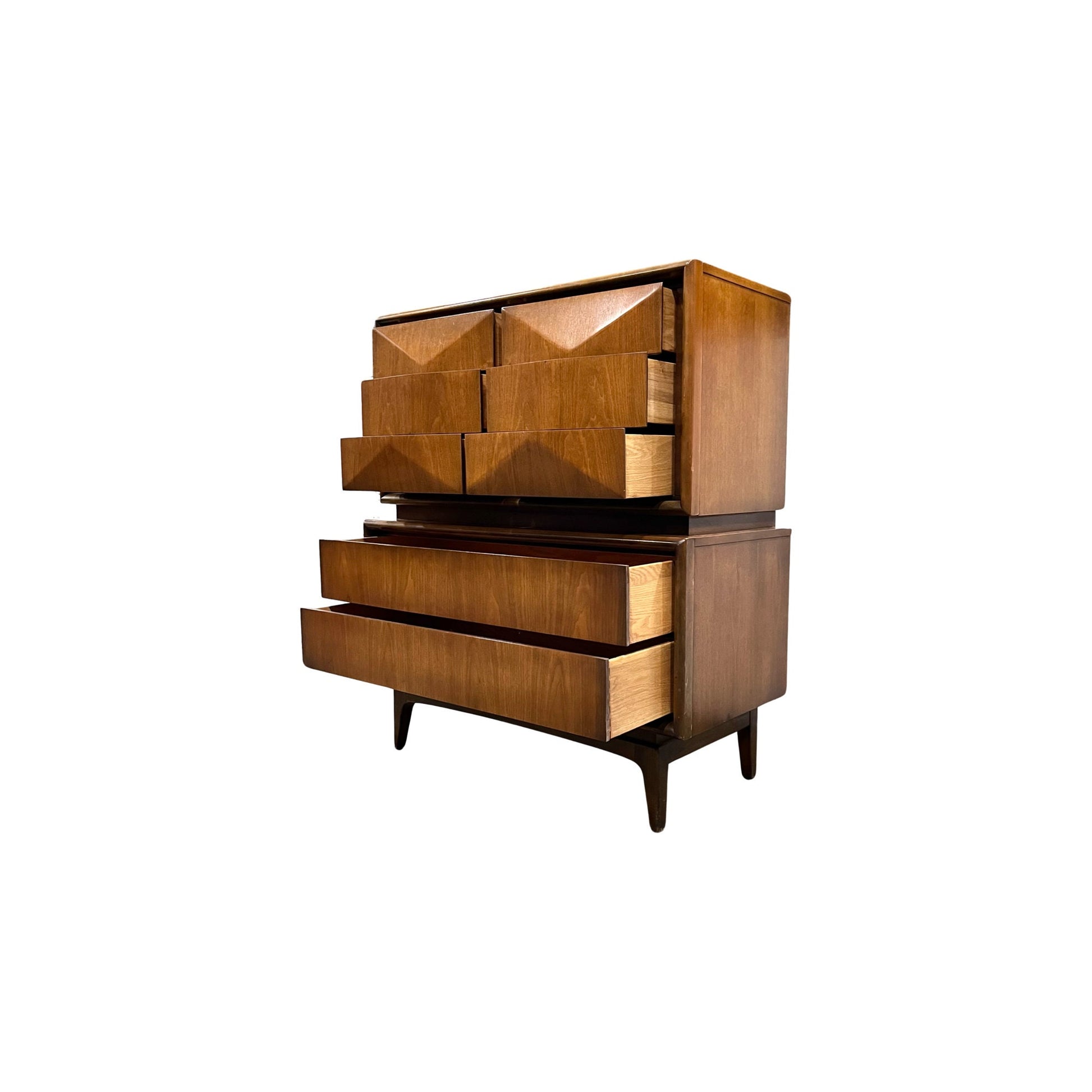 Vintage 1960s Mid-Century Modern Design - United Furniture Co. 1960s Highboy Dresser