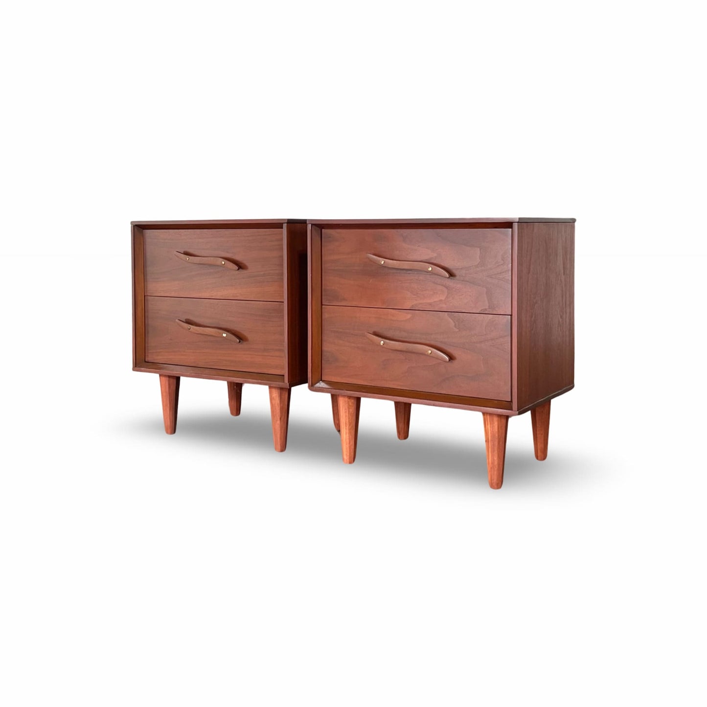 Pair of Unagusta Mid Century Modern Nightstands - Front View