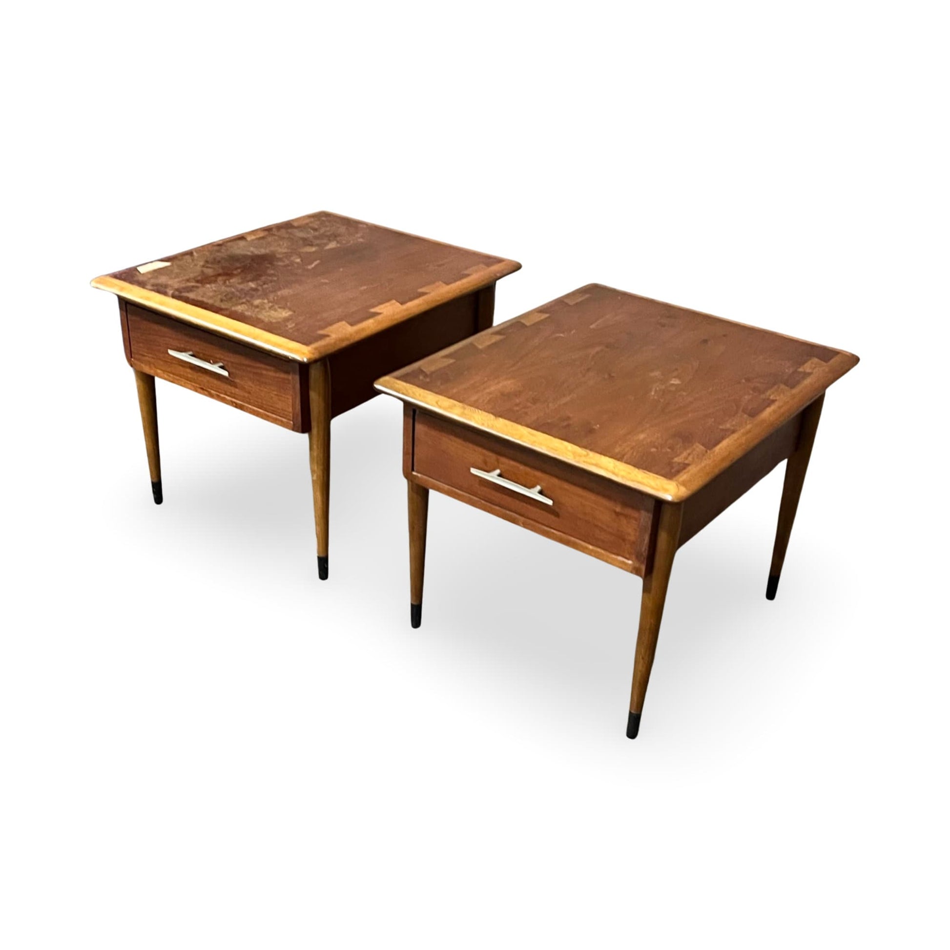 Functional and stylish 1960s end tables, ideal as sofa companions or nightstands.