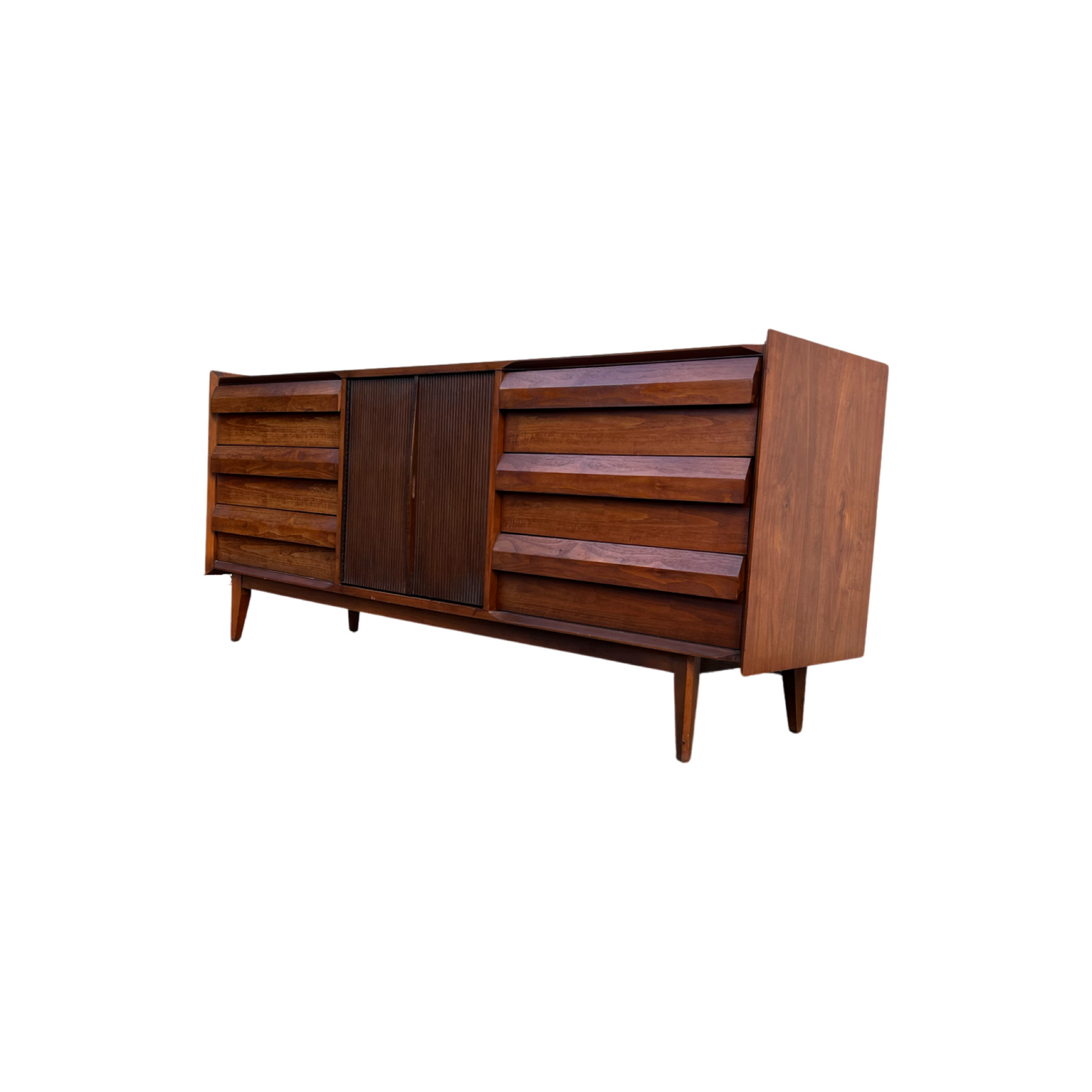 Lane First Edition Vintage Mid Century Modern Brutalist Lowboy Dresser c. 1960s